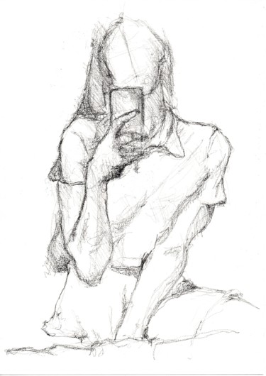 Drawing titled "cherrie" by Antoine Marelle, Original Artwork, Graphite