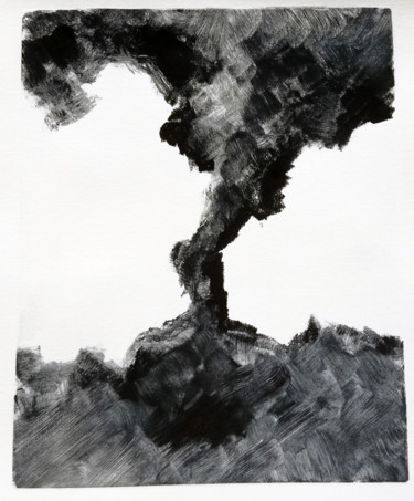Gravures & estampes intitulée "tornade 012" par Antoine Marelle, Œuvre d'art originale, Monotype