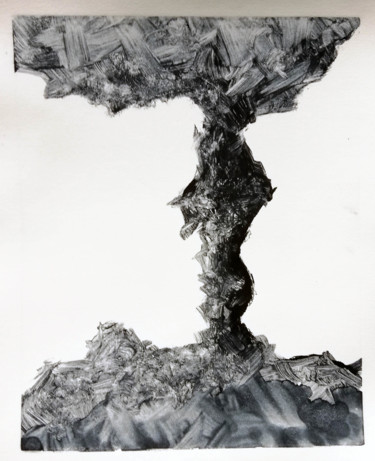 Gravures & estampes intitulée "tornade 022" par Antoine Marelle, Œuvre d'art originale, Monotype