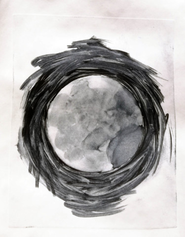 Druckgrafik mit dem Titel "oeil" von Antoine Marelle, Original-Kunstwerk, Monotypie