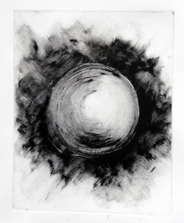 Gravures & estampes intitulée "cercle 03" par Antoine Marelle, Œuvre d'art originale, Monotype