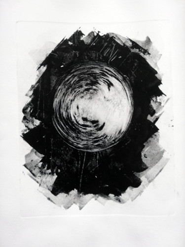 Gravures & estampes intitulée "cercle 06" par Antoine Marelle, Œuvre d'art originale, Monotype