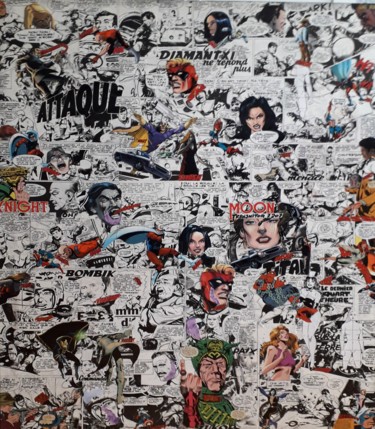 Cosmos 1999 Collages intitulée "Cosmos 1999" par Antoine Salemi, Œuvre d'art originale, Collages Monté sur Châssis