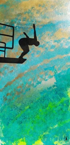 Painting titled "Diving board" by Antoine Tabart, Original Artwork, Spray paint