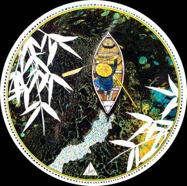 Mékong - SUR VINYLE 33T #ARTISTSUPPORTPLEDGE Peinture intitulée "Mékong - SUR VINYLE…" par Antoine Tabart, Œuvre d'art originale, Acrylique