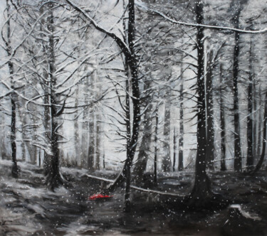 제목이 "La Couverture Rouge"인 미술작품 Antoinette Dall'Agnolo (Tani)로, 원작, 기름 나무 들것 프레임에 장착됨