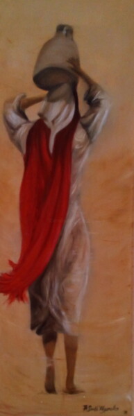 Peinture intitulée "La porteuse d'eau" par Antoinette Dall'Agnolo (Tani), Œuvre d'art originale, Huile