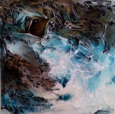 Painting titled "Eaux vives" by Antoinette Dall'Agnolo (Tani), Original Artwork, Acrylic Mounted on Wood Stretcher frame