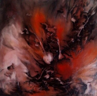 Painting titled "Apocalypse" by Antoinette Dall'Agnolo (Tani), Original Artwork, Oil Mounted on Wood Stretcher frame