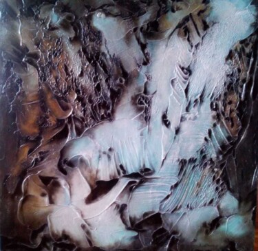 Peinture intitulée "La Cascade Gelée" par Antoinette Dall'Agnolo (Tani), Œuvre d'art originale, Huile Monté sur Châssis en b…