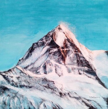 Painting titled "La Dent Blanche, Fi…" by Antoinette Dall'Agnolo (Tani), Original Artwork, Acrylic Mounted on Wood Stretcher…