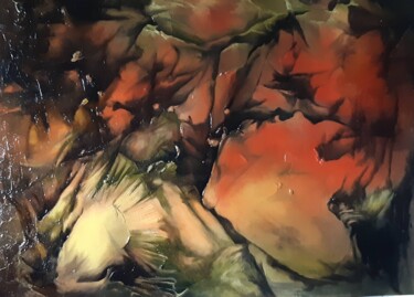 Pintura intitulada "Sous la surface...l…" por Antoinette Dall'Agnolo (Tani), Obras de arte originais, Óleo Montado em Armaçã…