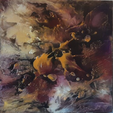 Painting titled "Vent d'automne" by Antoinette Dall'Agnolo (Tani), Original Artwork, Oil Mounted on Wood Stretcher frame