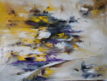 Painting titled "Traverser l'orage" by Antoinette Dall'Agnolo (Tani), Original Artwork, Acrylic