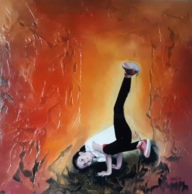 Painting titled "Kim" by Antoinette Dall'Agnolo (Tani), Original Artwork, Oil Mounted on Wood Stretcher frame