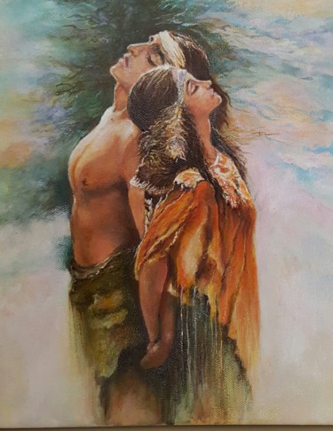 Peinture intitulée "couple d'apache" par Antoinette Sevilla, Œuvre d'art originale