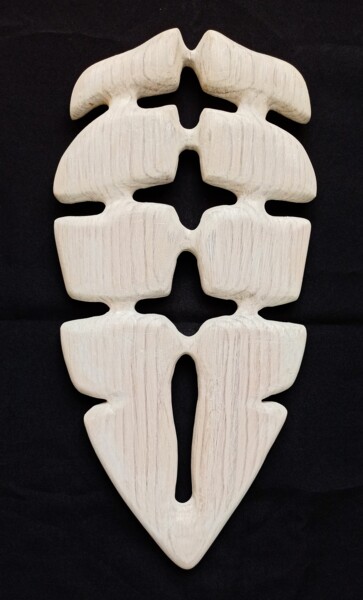 Sculptuur getiteld "Wood sculpture abc" door Anton Kamenev, Origineel Kunstwerk, Hout