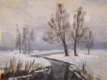 Pittura intitolato "A149 Winter boring…" da Anton Karbouski, Opera d'arte originale, Acrilico Montato su Telaio per barella…