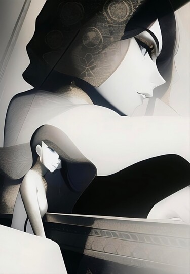 Digitale Kunst getiteld "Musicienne" door Anton Morais, Origineel Kunstwerk, AI gegenereerde afbeelding