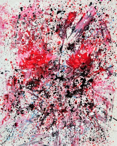 Картина под названием "Red roses" - Anton Rakun, Подлинное произведение искусства, Акрил Установлен на Деревянная рама для н…