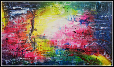 Painting titled "It's a light on hor…" by Anton Rakun, Original Artwork, Acrylic Mounted on Wood Stretcher frame