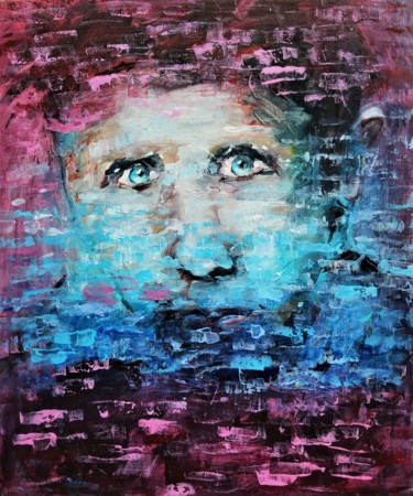 Pintura titulada "Portrait of neighbo…" por Anton Rakun, Obra de arte original, Acrílico Montado en Bastidor de camilla de m…