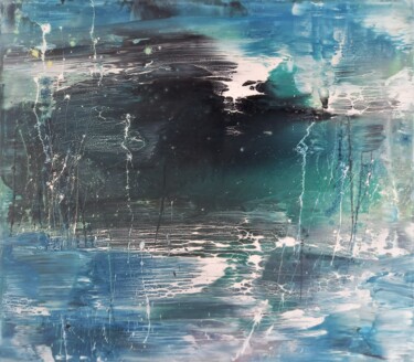 Malerei mit dem Titel "Turquoise sky" von Anton Rakun, Original-Kunstwerk, Acryl