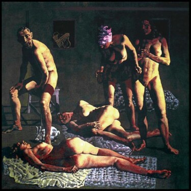Pittura intitolato "La paresse.Tristiti…" da Anton Solomoukha, Opera d'arte originale