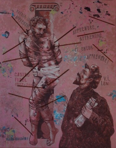 Peinture intitulée "Lenin_et_Castro" par Anton Solomoukha, Œuvre d'art originale