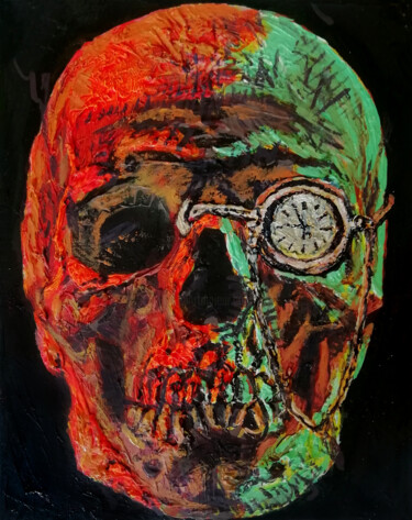 Painting titled "I Died at the Disco…" by Anton Terziev, Original Artwork, Oil Mounted on Plexiglass