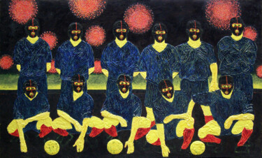 Malerei mit dem Titel "Dream Team" von Anton Terziev, Original-Kunstwerk, Öl