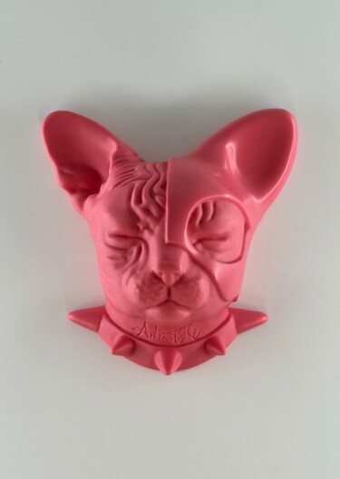 Sculpture titled "DualCat - Baby Pink" by Anton Tische, Original Artwork, Resin