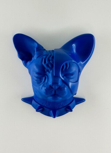Sculpture intitulée "DualCat - Deep Blue" par Anton Tische, Œuvre d'art originale, Résine
