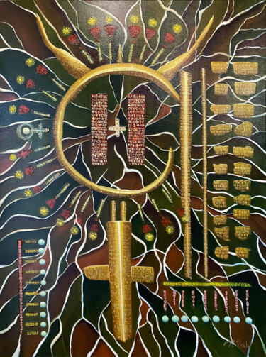 Malerei mit dem Titel "Harmony of Mercury" von Anton Vishnevsky (A. Vish), Original-Kunstwerk, Öl Auf Holzplatte montiert