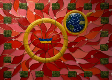 Malerei mit dem Titel "Harmony of Mars" von Anton Vishnevsky (A. Vish), Original-Kunstwerk, Öl Auf Holzplatte montiert