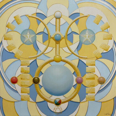 Peinture intitulée "Harmony of Uranus" par Anton Vishnevsky (A. Vish), Œuvre d'art originale, Huile Monté sur Panneau de bois