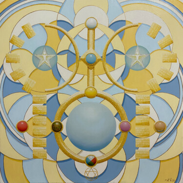 Painting titled "Harmony of Uranus" by Anton Vishnevsky (A. Vish), Original Artwork, Oil Mounted on Wood Panel