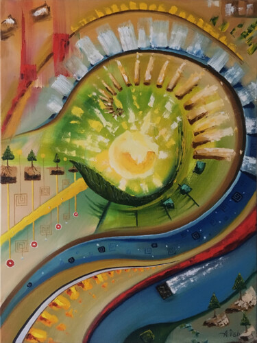 Pintura titulada "Singularity" por Anton Vishnevsky (A. Vish), Obra de arte original, Oleo