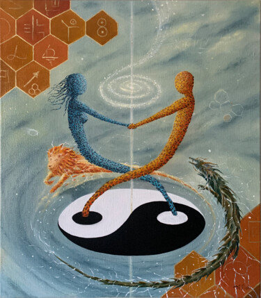 Schilderij getiteld "Balance" door Anton Vishnevsky (A. Vish), Origineel Kunstwerk, Olie Gemonteerd op Houten paneel