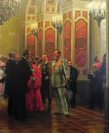 Pittura intitolato "Le prince héritier…" da Anton Von Werner, Opera d'arte originale, Olio