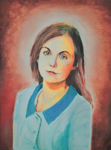 Peinture intitulée "oil portrait" par Anton Zapotochnyi, Œuvre d'art originale, Huile