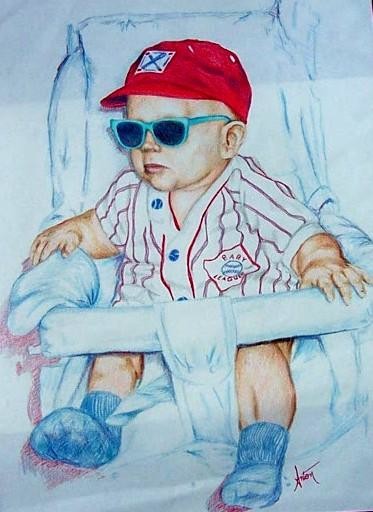 Pintura intitulada "Cool Dude" por Anton Nichols, Obras de arte originais, Óleo