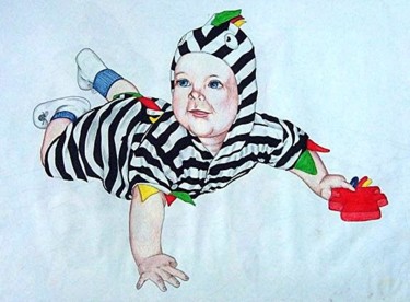 绘画 标题为“Dragon baby” 由Anton Nichols, 原创艺术品, 油