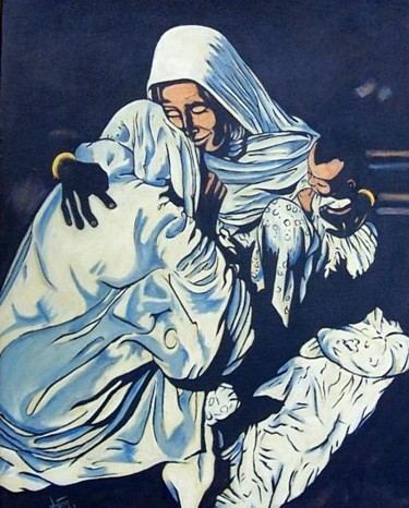 Pittura intitolato "Dark Maddona" da Anton Nichols, Opera d'arte originale, Olio