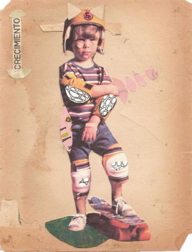Collages intitulée "Skate" par Madame Butterfly, Œuvre d'art originale