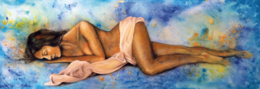 Pittura intitolato "la-bella-addormenta…" da Antonella Guarneri, Opera d'arte originale