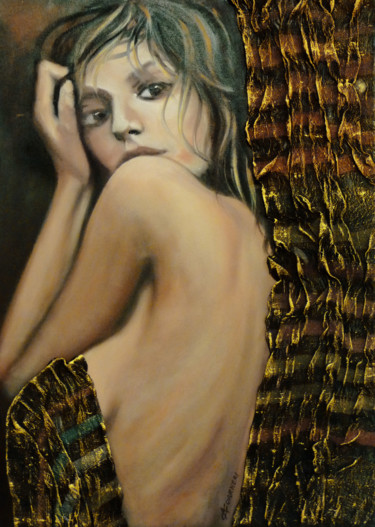 Pittura intitolato "nudita-olio-50x70.j…" da Antonella Guarneri, Opera d'arte originale