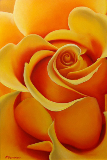 Pittura intitolato "rosa-arancio-olio40…" da Antonella Guarneri, Opera d'arte originale