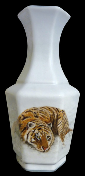 Pittura intitolato "vaso-tigre.jpg" da Antonella Guarneri, Opera d'arte originale