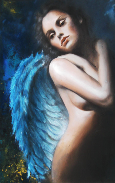 Painting titled "angelo-olio40x60.jpg" by Antonella Guarneri, Original Artwork